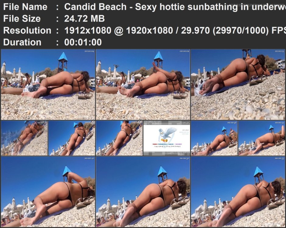 Candid Beach - Sexy hottie sunbathing in underwear! Wearing .mp4.jpg