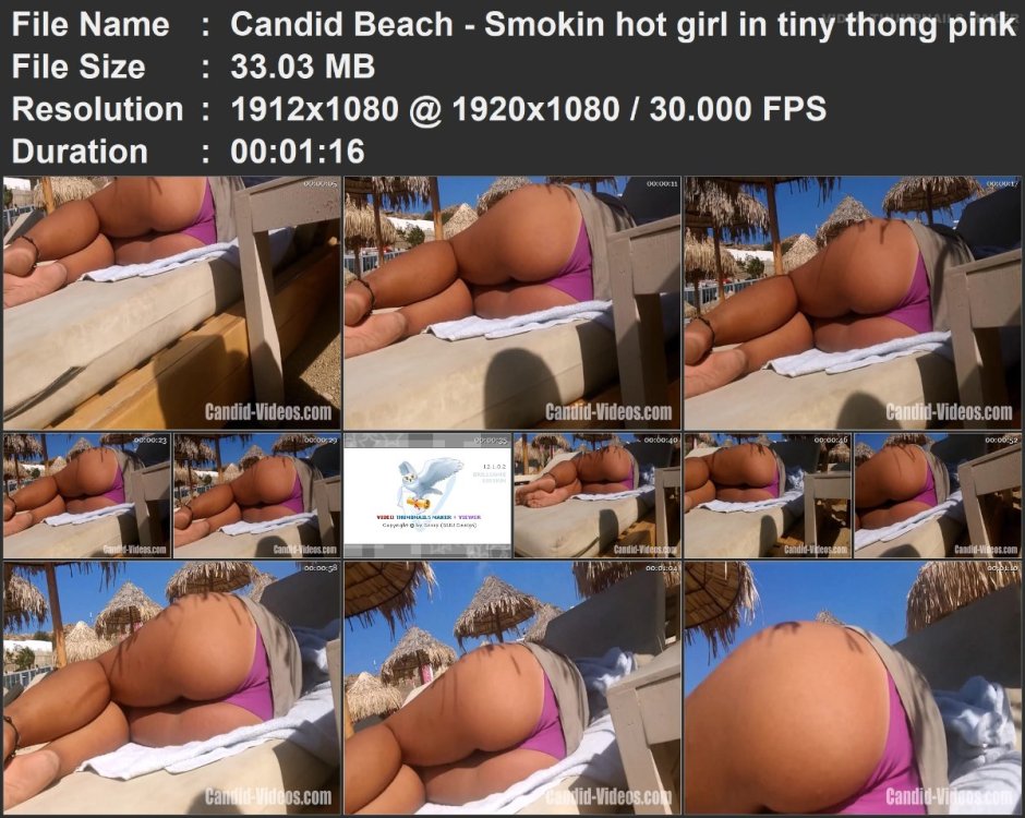 Candid Beach - Smokin hot girl in tiny thong pink bikini, th.mp4.jpg