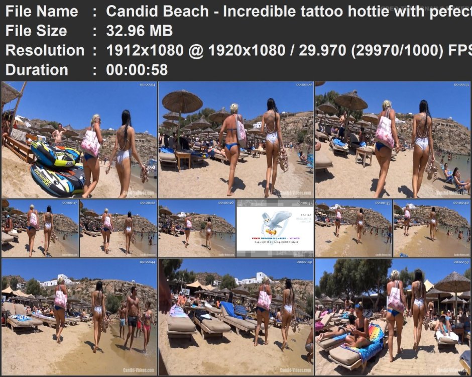 Candid Beach - Incredible tattoo hottie with pefect ass walk.mp4.jpg