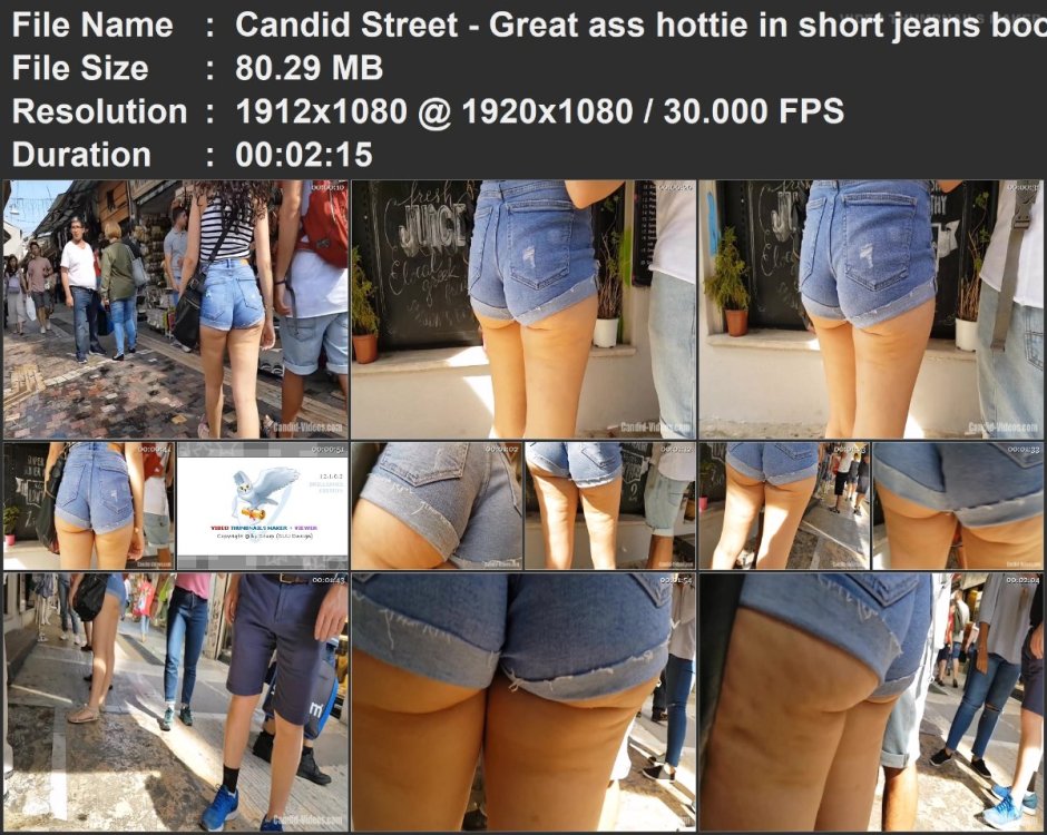 Candid Street - Great ass hottie in short jeans booty shorts.mp4.jpg